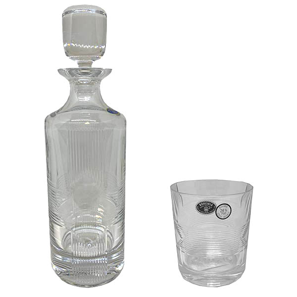 Комплект 6 чаши 250 ml и бутилка Kris-Kross - Crystal Bohemia